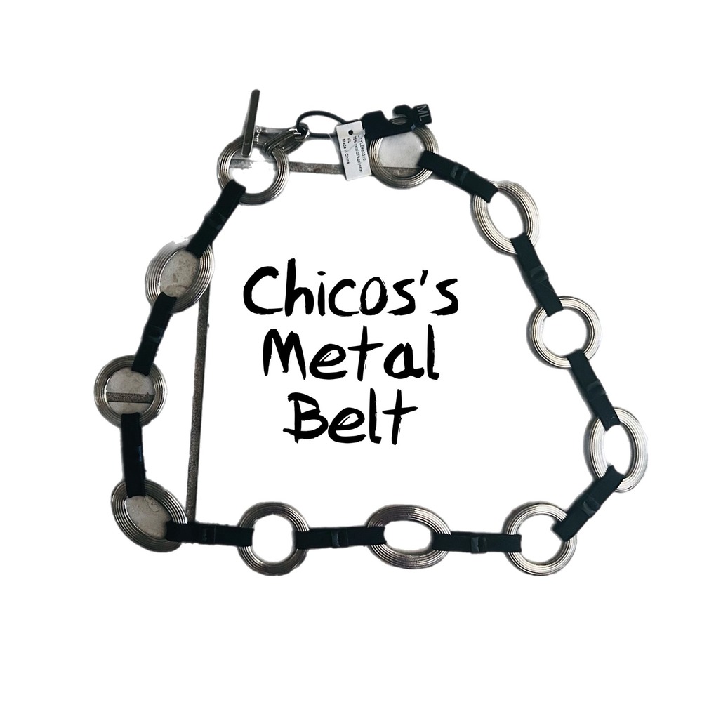 Chico's Metal Circle & Oval Ring Stretchy Belt/ NWT